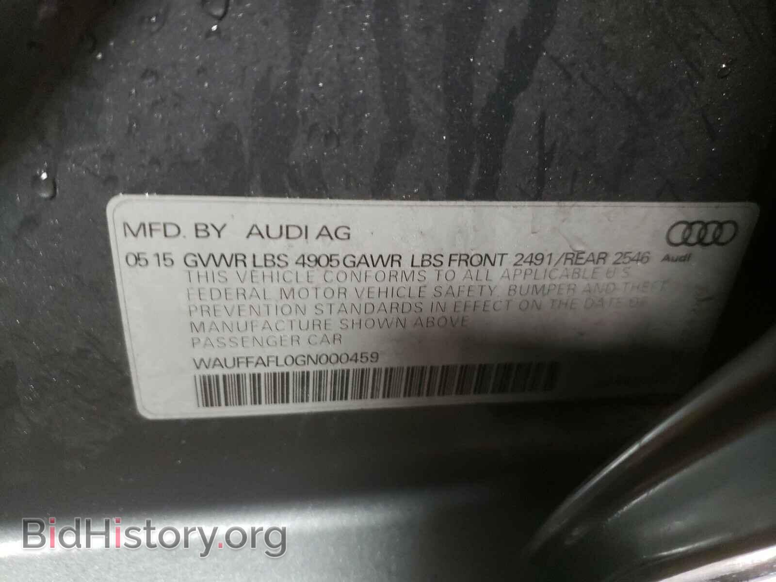 2016 AUDI A4 - VIN: WAUFFAFL0GN000459 - Фото 10