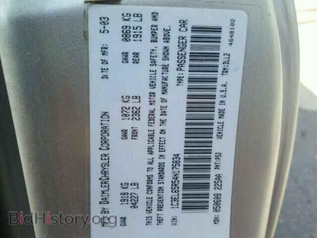 2004 CHRYSLER SEBRING - VIN: 1C3EL65R54N175834 - Фото 10