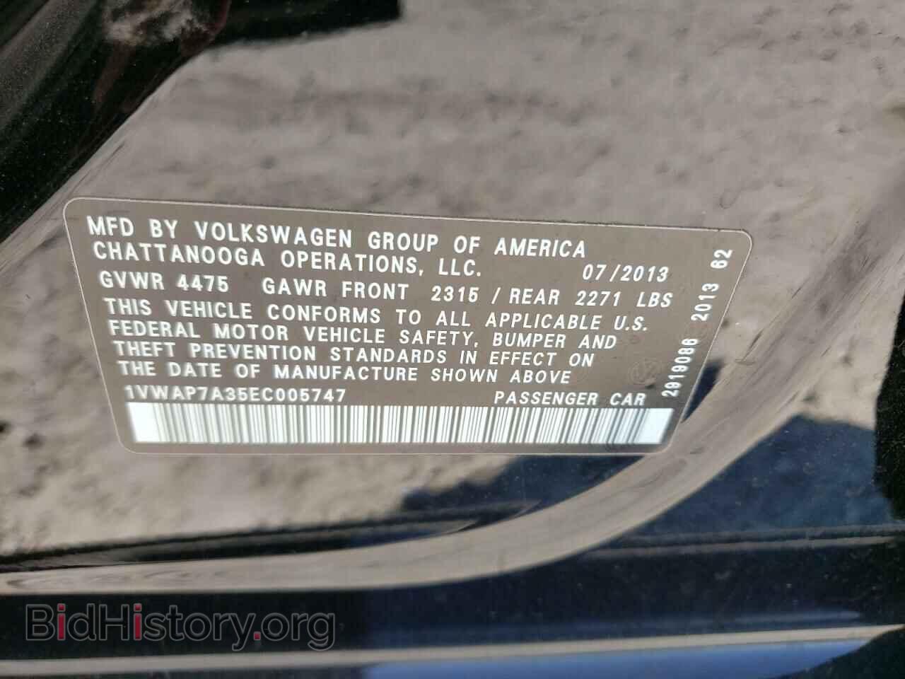 2014 VOLKSWAGEN PASSAT - VIN: 1VWAP7A35EC005747 - Фото 10