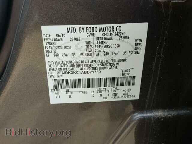 2010 FORD EDGE - VIN: 2FMDK3KC1ABB71730 - Фото 10