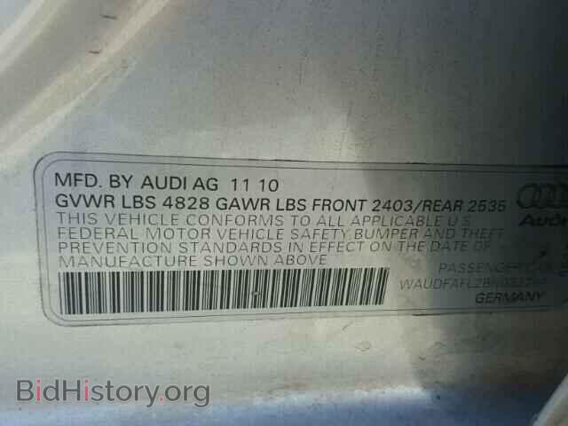 2011 AUDI A4 - VIN: WAUDFAFL2BN032264 - Photo 10