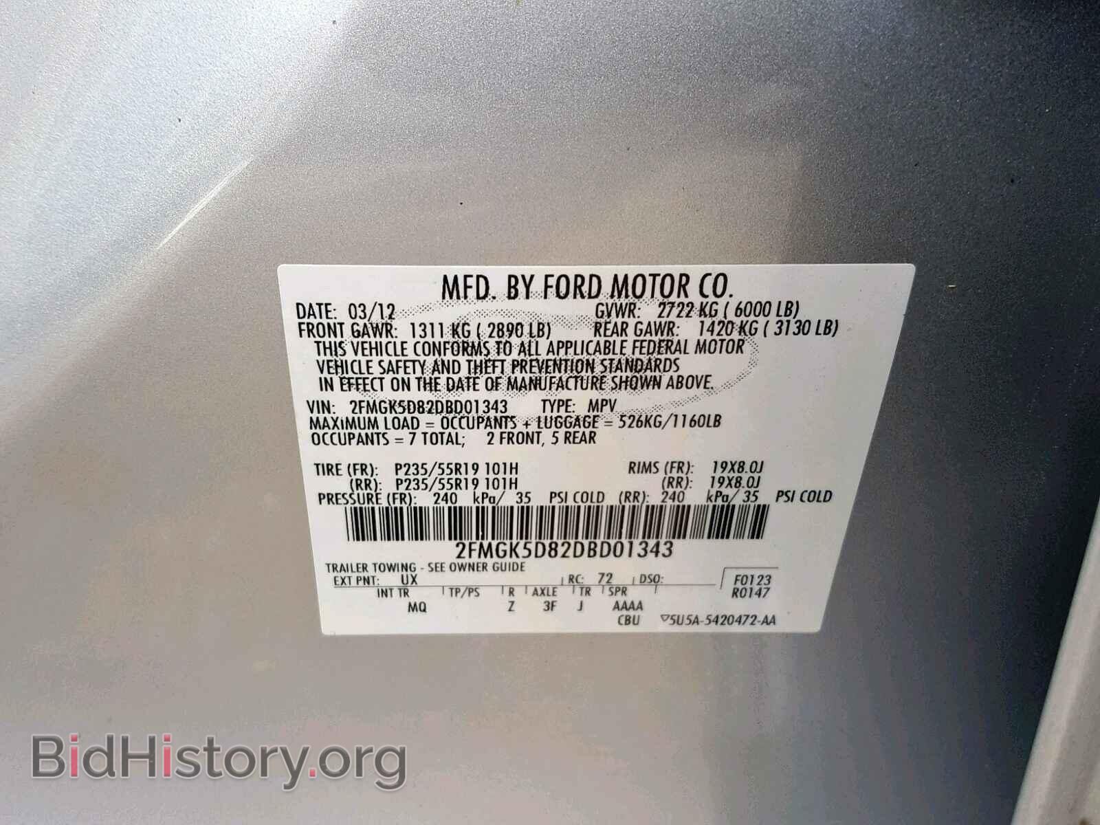 2013 FORD FLEX LIMIT - VIN: 2FMGK5D82DBD01343 - Photo 10