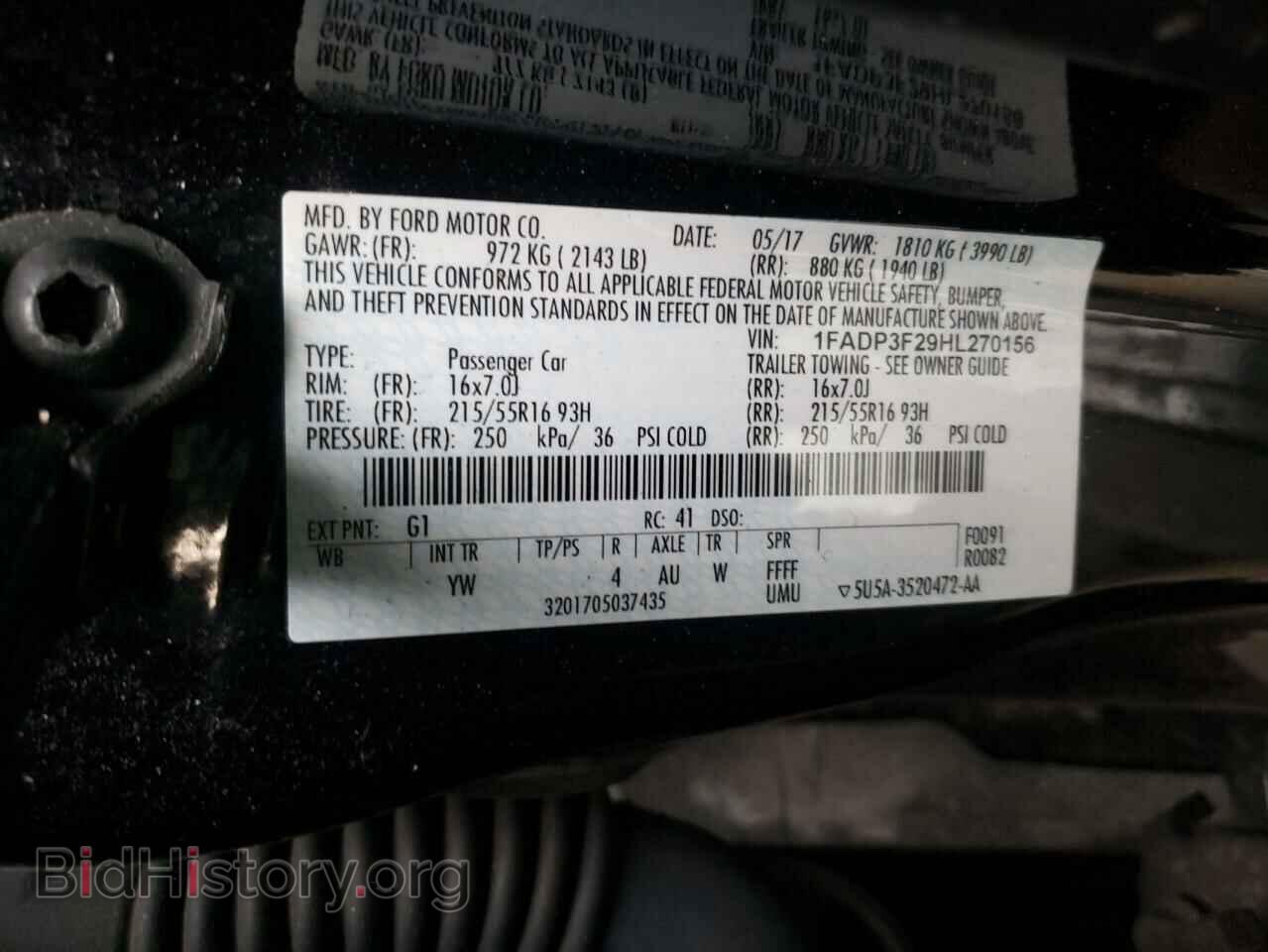 2017 FORD FOCUS - VIN: 1FADP3F29HL270156 - Фото 10