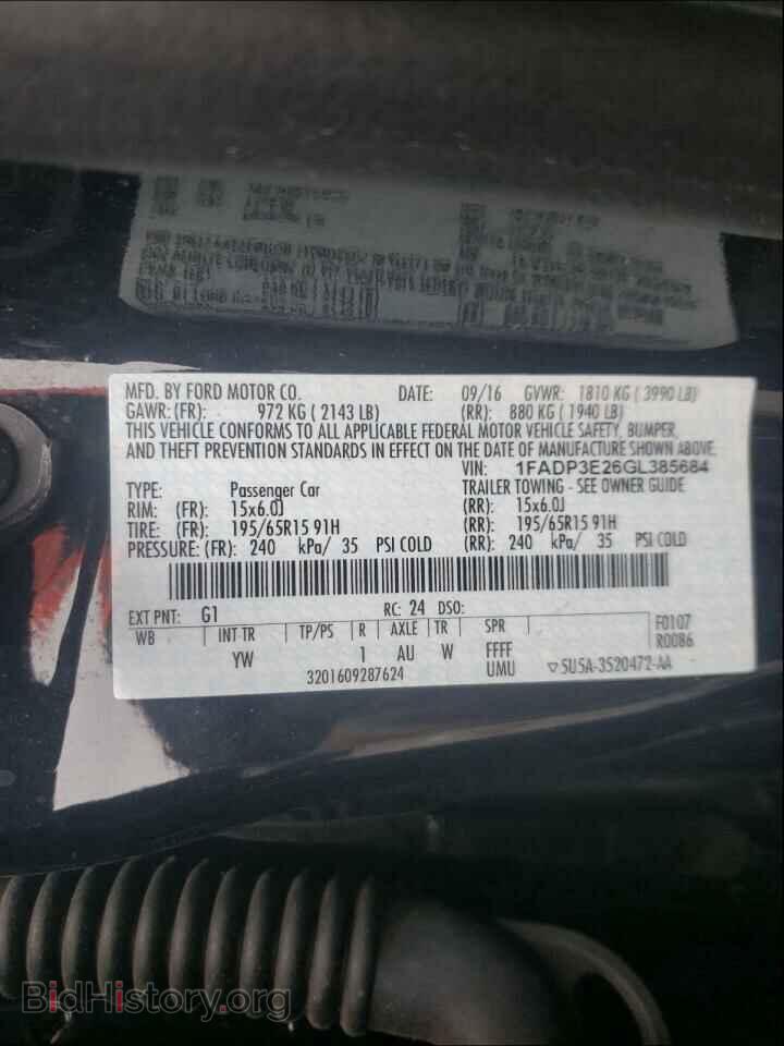 2016 FORD FOCUS - VIN: 1FADP3E26GL385684 - Photo 10