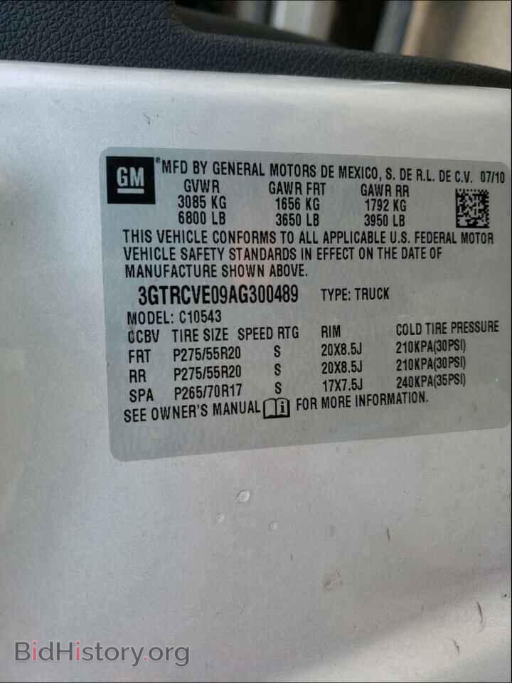 2010 GMC SIERRA - VIN: 3GTRCVE09AG300489 - Фото 10