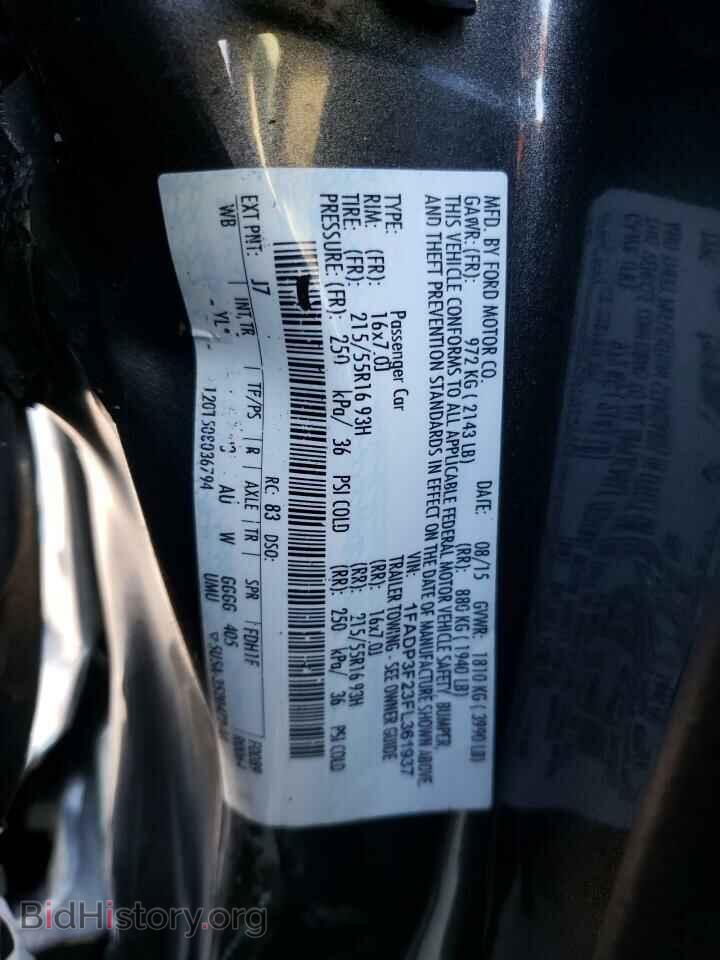 2015 FORD FOCUS - VIN: 1FADP3F23FL361937 - Фото 10