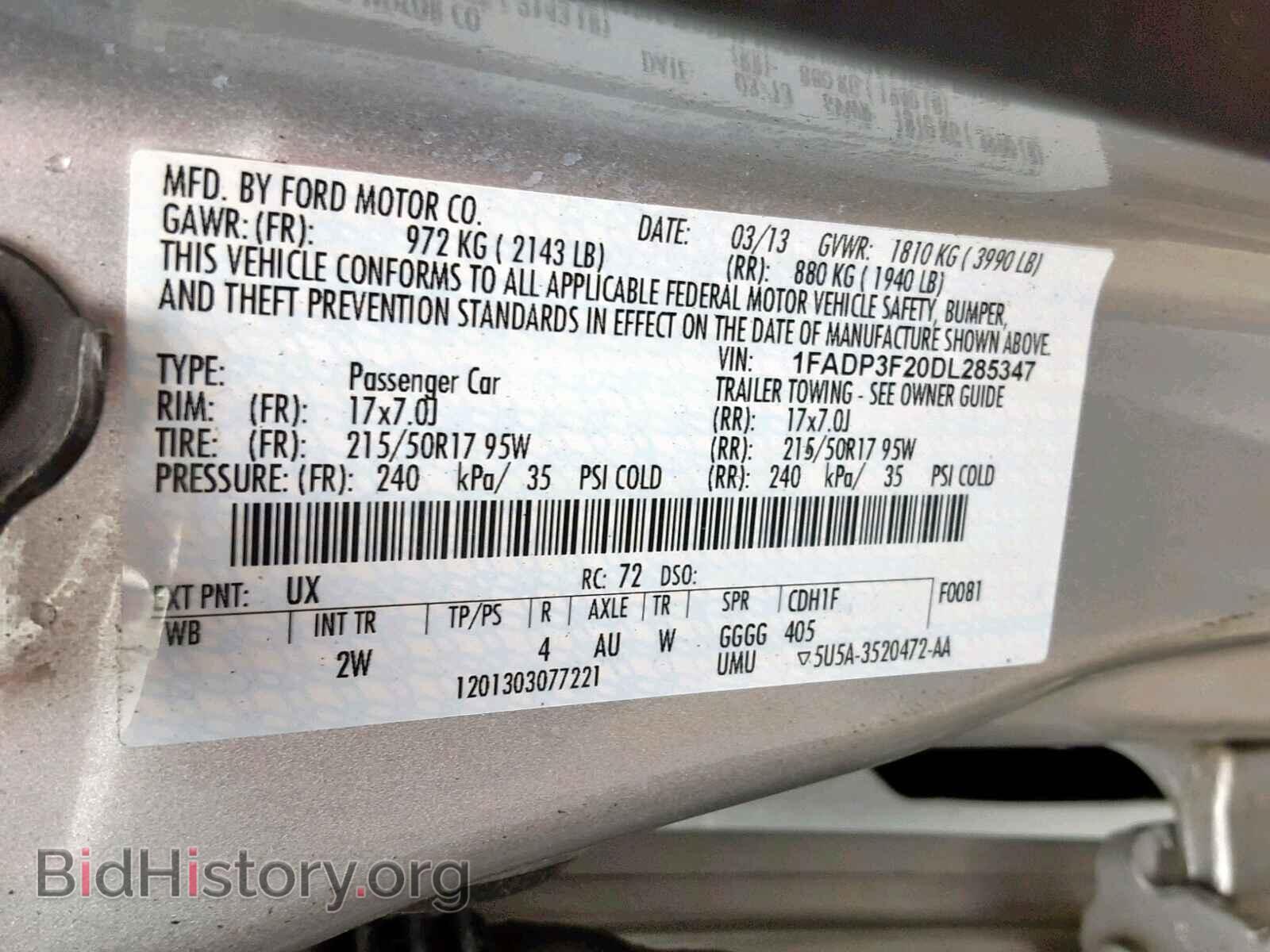 2013 FORD FOCUS SE - VIN: 1FADP3F20DL285347 - Фото 10