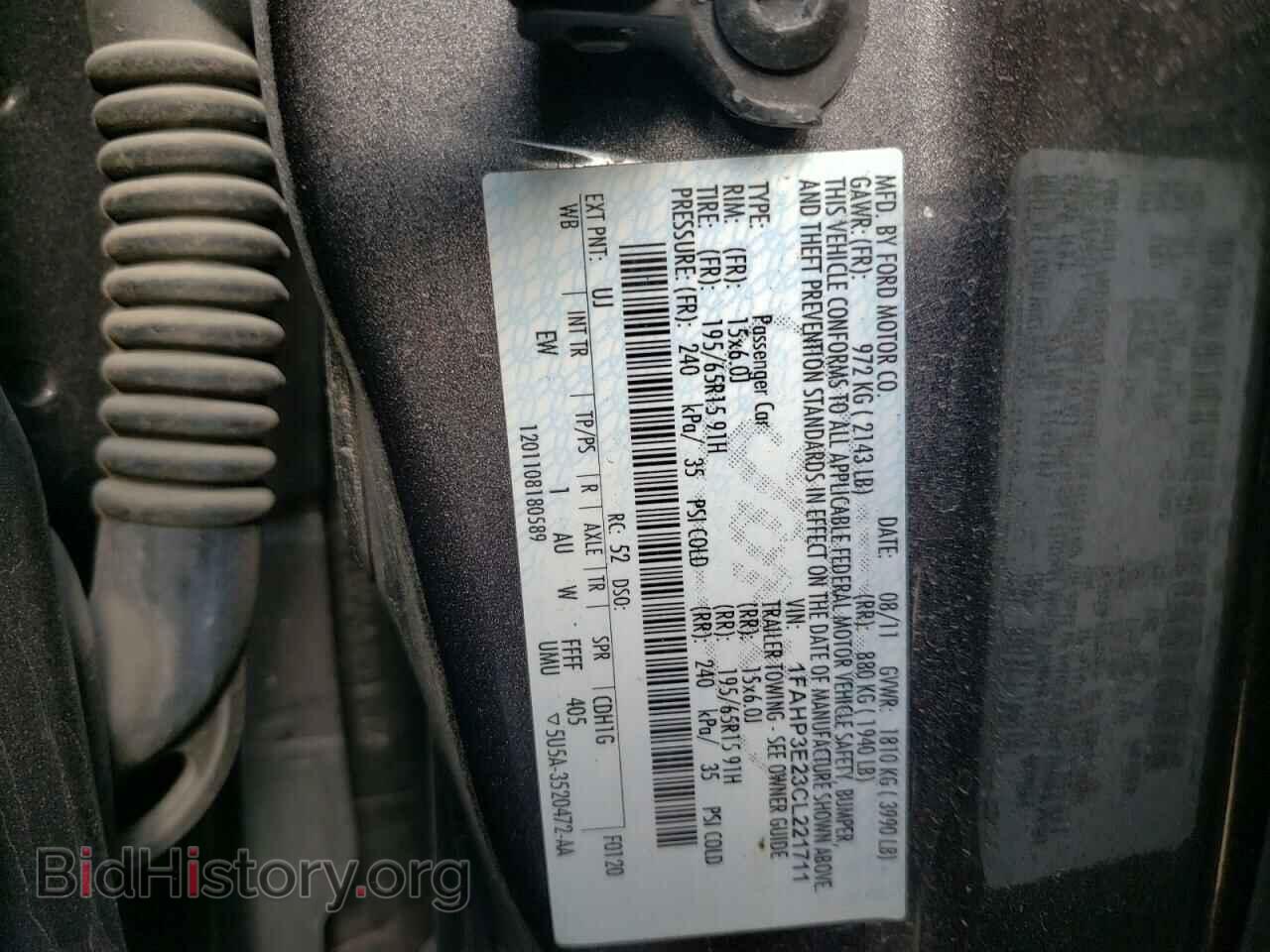 2012 FORD FOCUS - VIN: 1FAHP3E23CL221711 - Фото 10