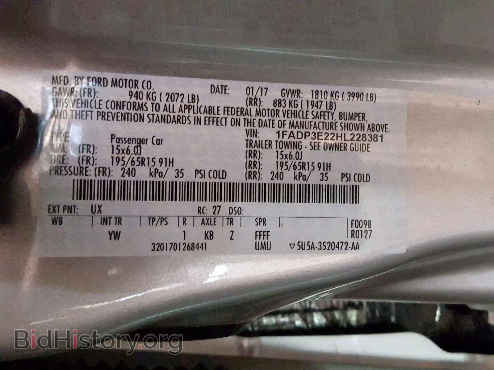 2017 FORD FOCUS - VIN: 1FADP3E22HL228381 - Фото 10