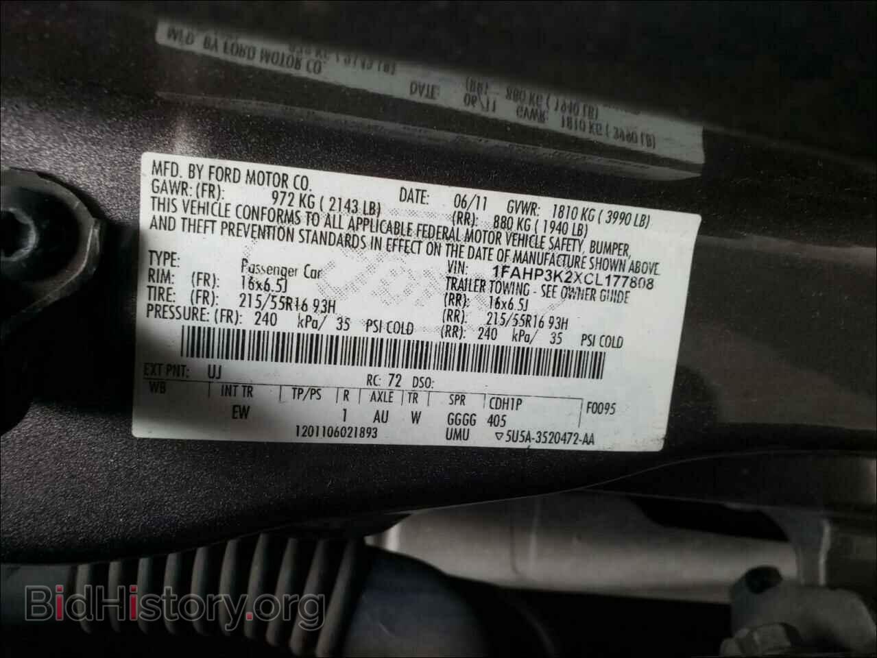 2012 FORD FOCUS - VIN: 1FAHP3K2XCL177808 - Фото 10