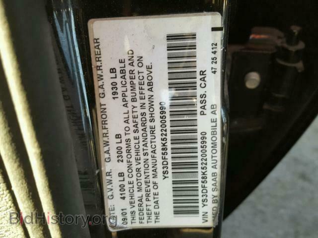 2002 SAAB 9 3 - VIN: YS3DF58K522005990 - Photo 10