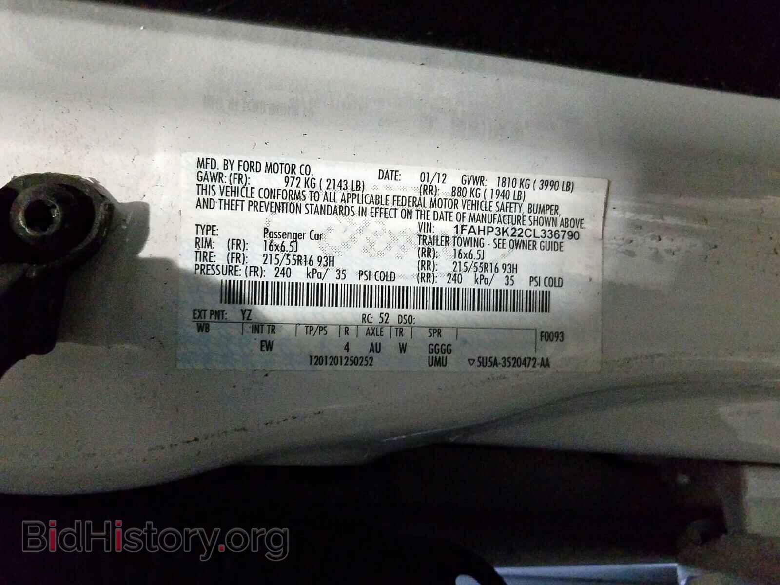2012 FORD FOCUS - VIN: 1FAHP3K22CL336790 - Photo 10