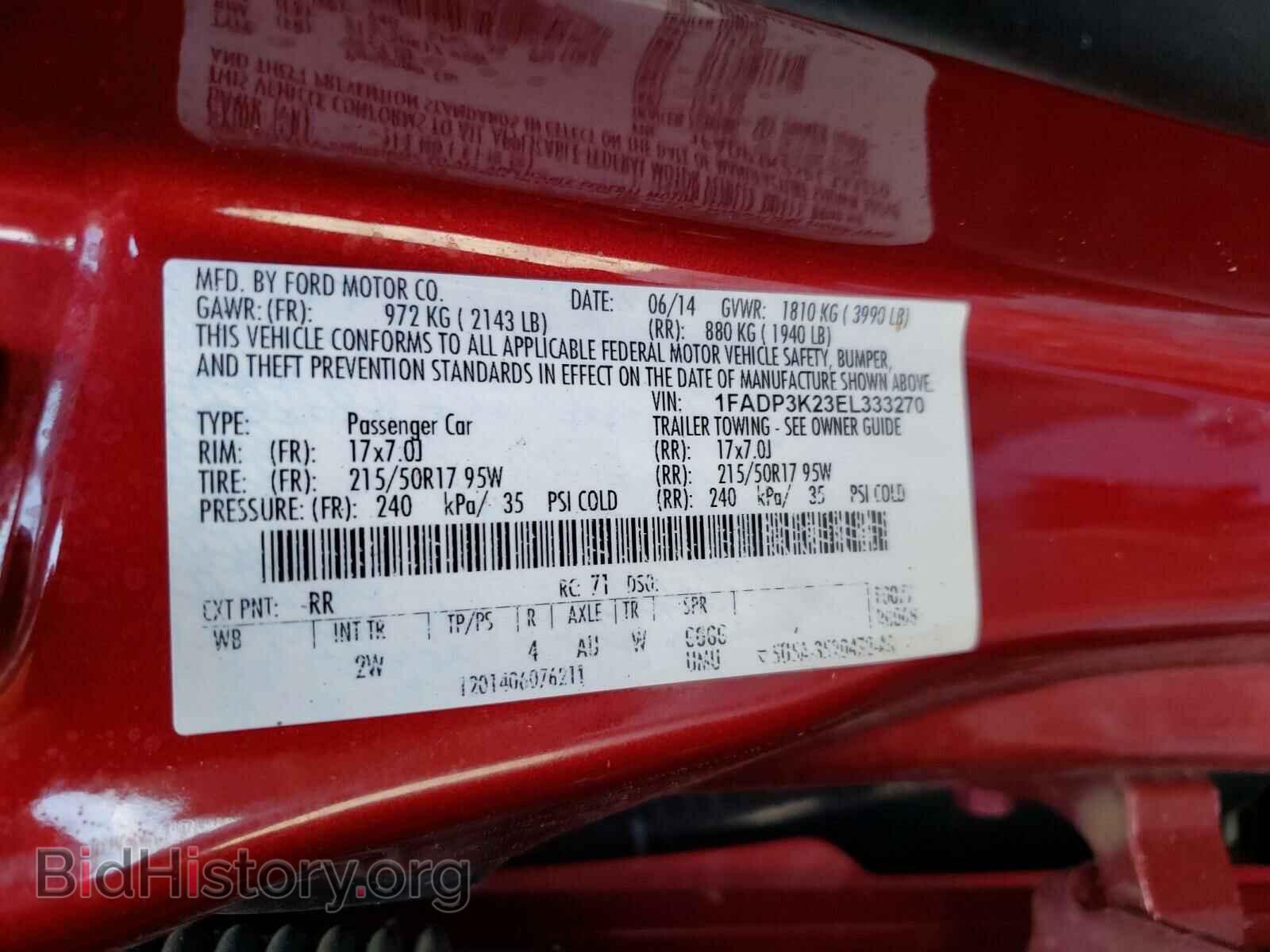 2014 FORD FOCUS - VIN: 1FADP3K23EL333270 - Фото 10
