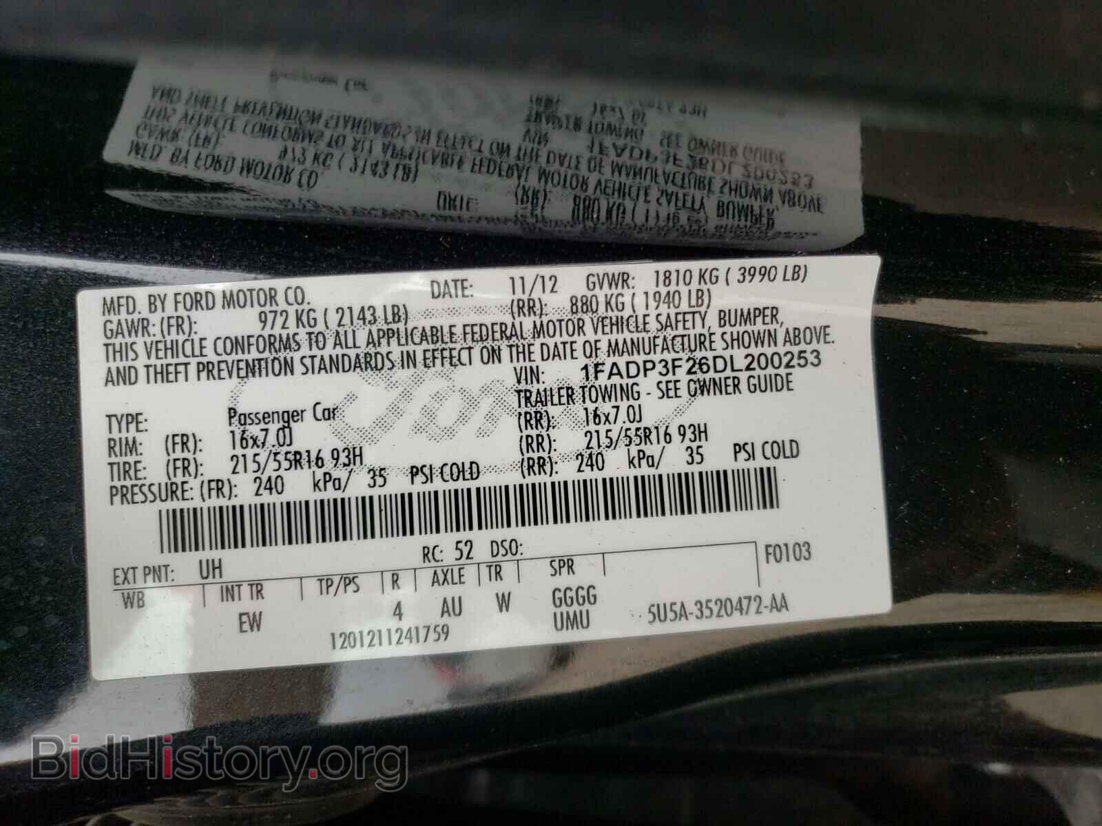 2013 FORD FOCUS - VIN: 1FADP3F26DL200253 - Фото 10