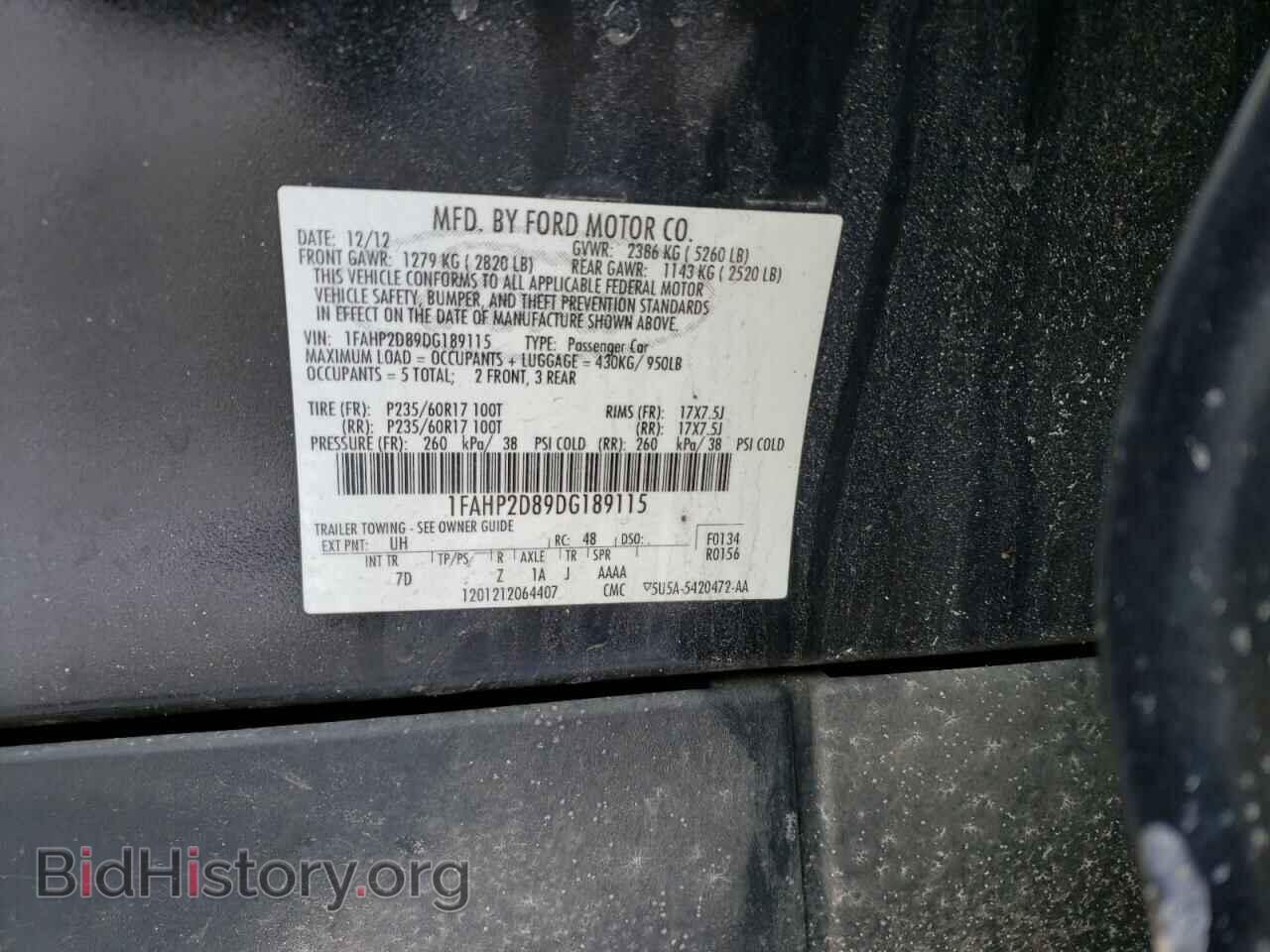 2013 FORD TAURUS - VIN: 1FAHP2D89DG189115 - Photo 10