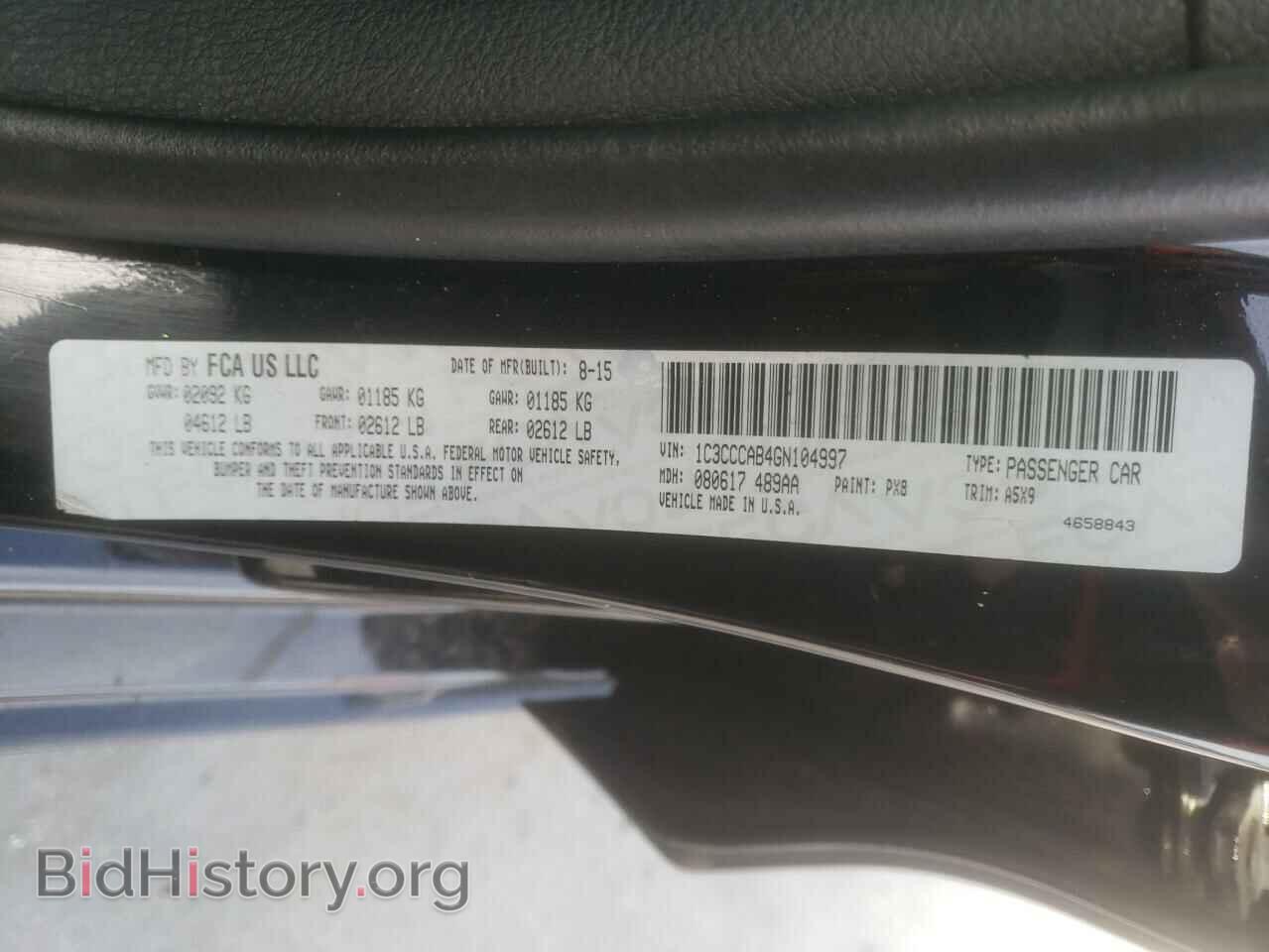 2016 CHRYSLER 200 - VIN: 1C3CCCAB4GN104997 - Фото 10