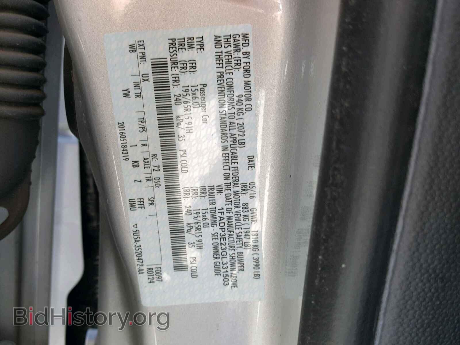 2016 FORD FOCUS - VIN: 1FADP3E23GL331503 - Photo 10