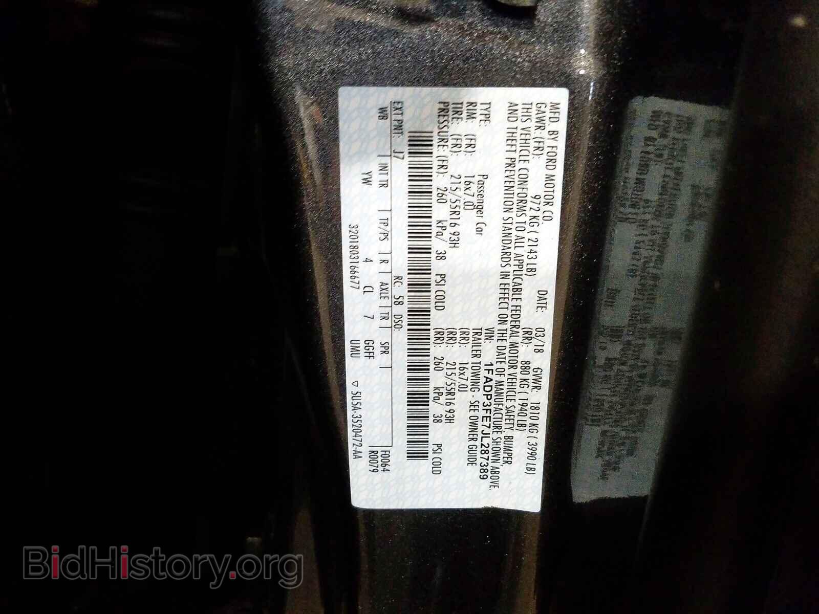 2018 FORD FOCUS - VIN: 1FADP3FE7JL287389 - Фото 10