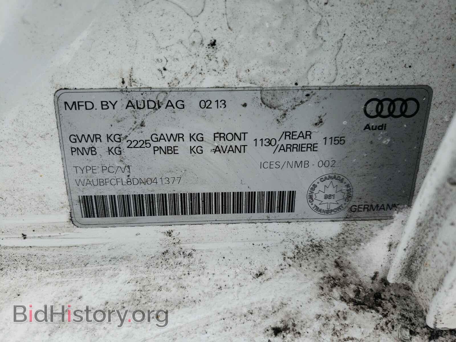 2013 AUDI A4 - VIN: WAUBFCFL8DN041377 - Фото 10