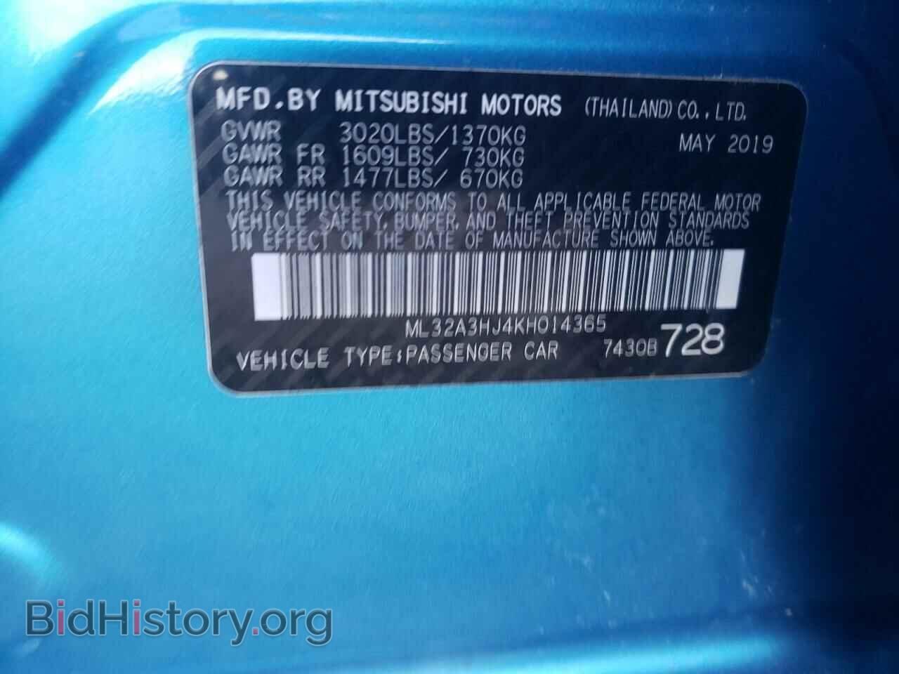 2019 MITSUBISHI MIRAGE - VIN: ML32A3HJ4KH014365 - Фото 10