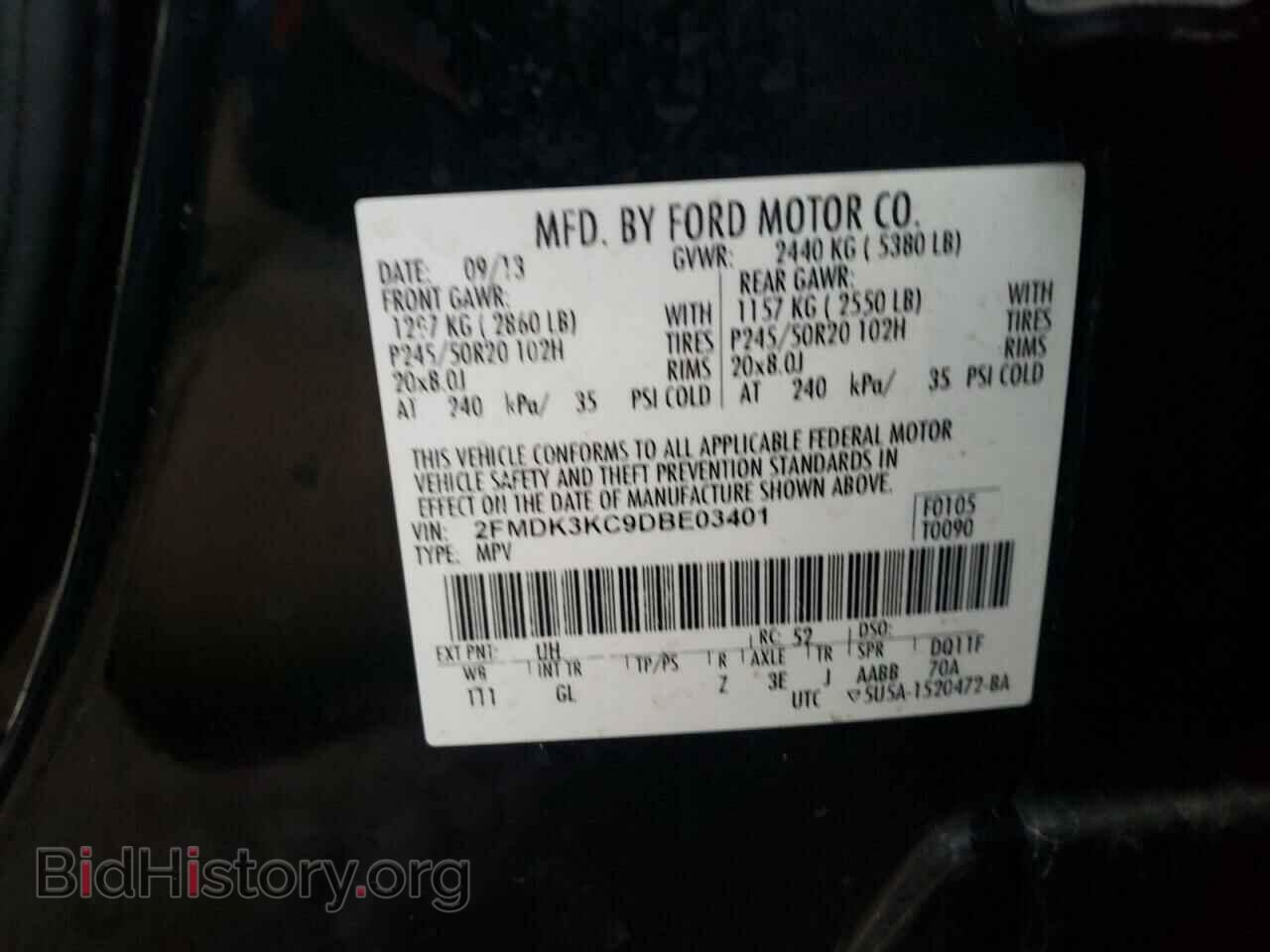 2013 FORD EDGE - VIN: 2FMDK3KC9DBE03401 - Photo 10