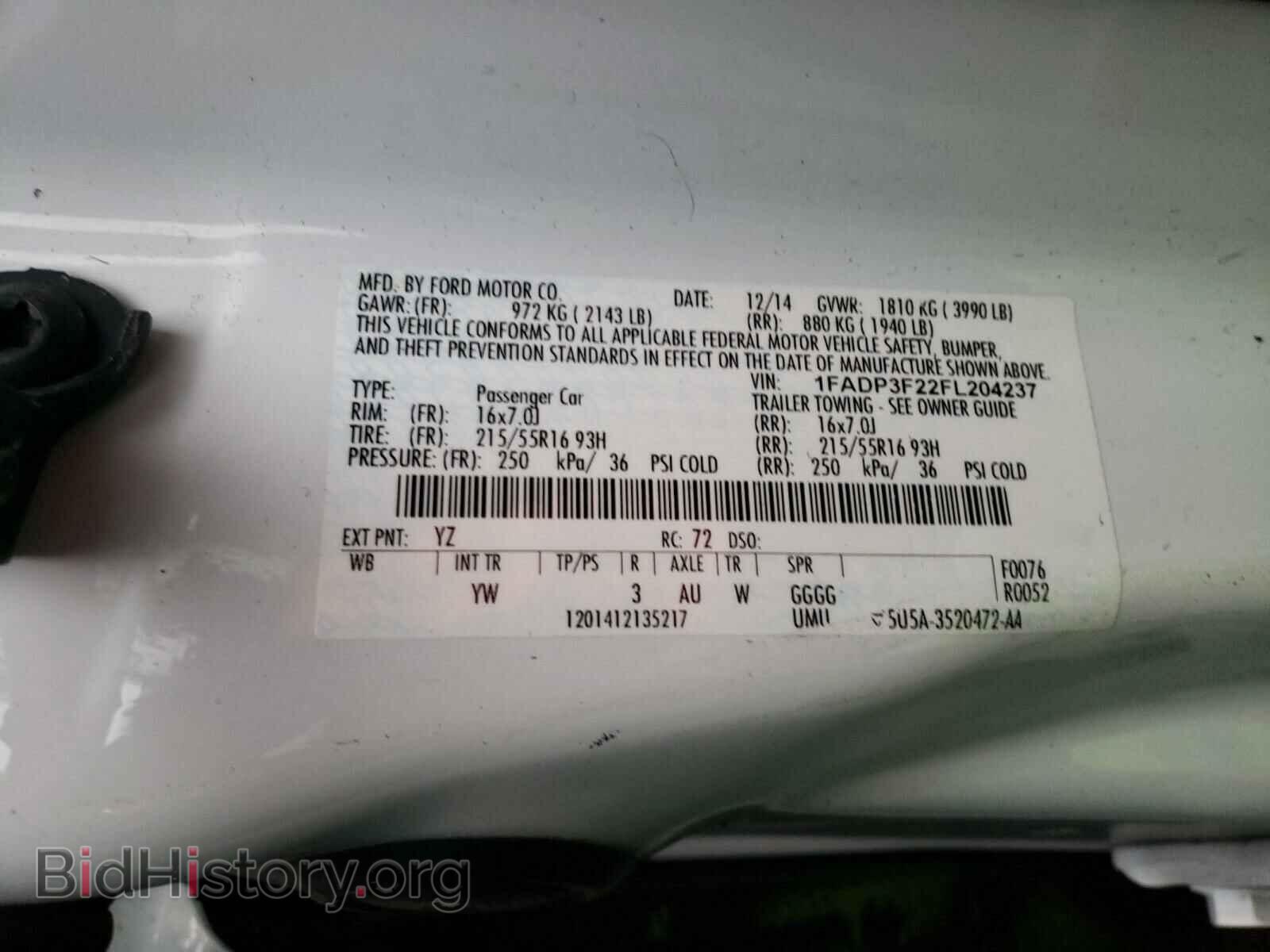 2015 FORD FOCUS - VIN: 1FADP3F22FL204237 - Photo 10