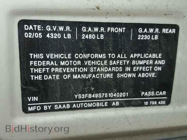 2005 SAAB 9 3 - VIN: YS3FB49S751040201 - Photo 10