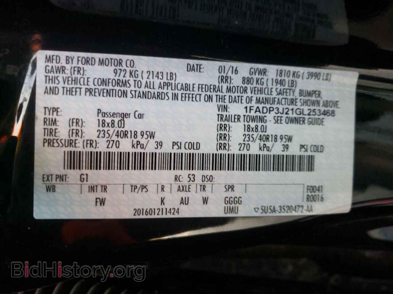 2016 FORD FOCUS - VIN: 1FADP3J21GL253468 - Фото 10