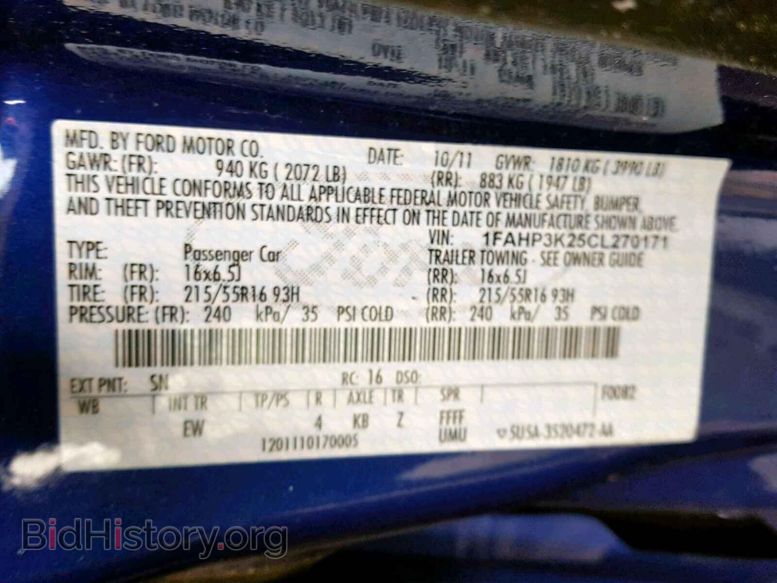 2012 FORD FOCUS SE - VIN: 1FAHP3K25CL270171 - Фото 10