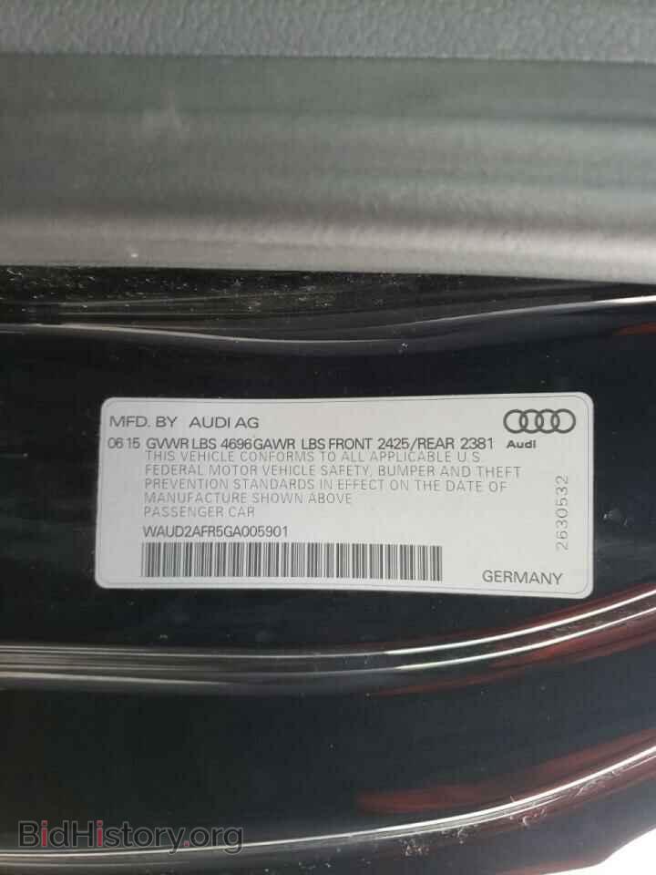 2016 AUDI A5 - VIN: WAUD2AFR5GA005901 - Фото 10