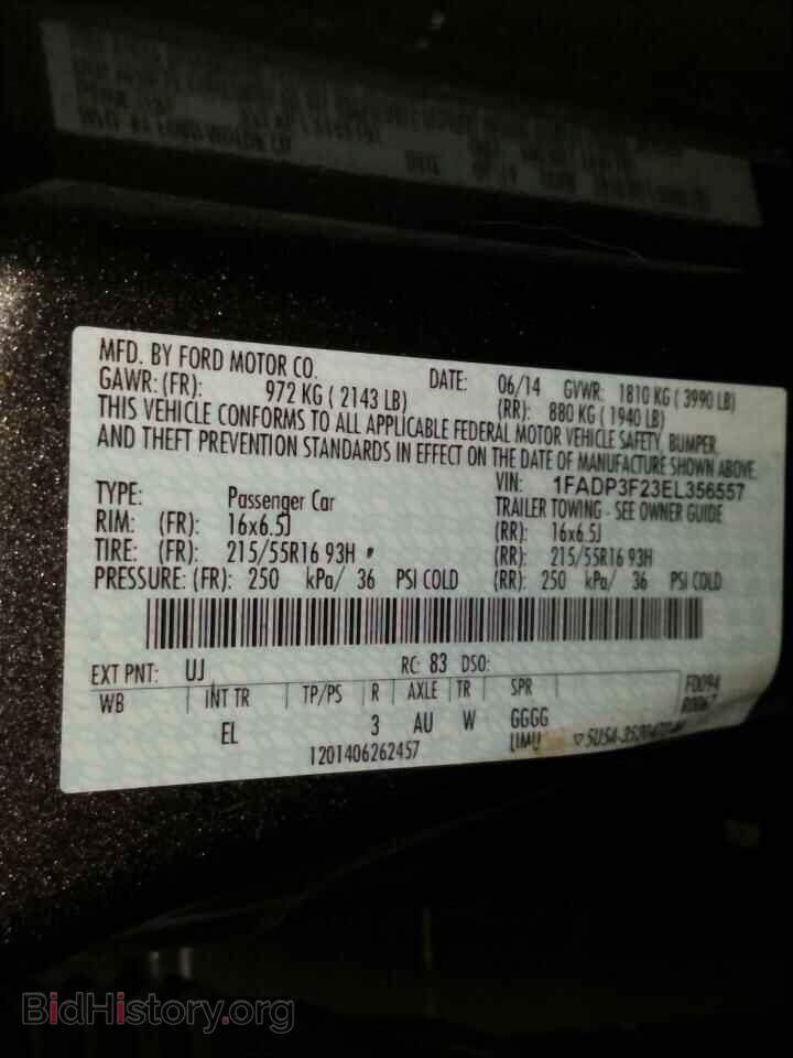 2014 FORD FOCUS - VIN: 1FADP3F23EL356557 - Фото 10