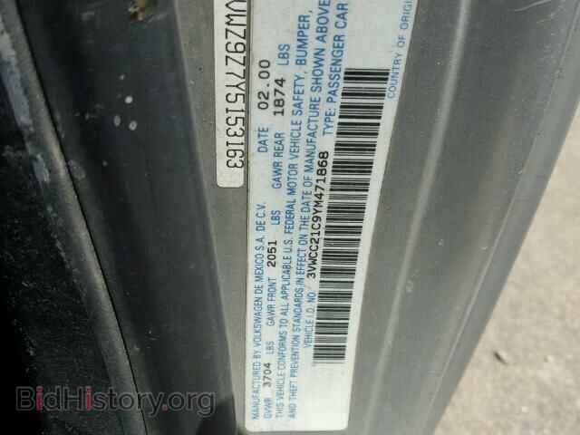2000 VOLKSWAGEN BEETLE - VIN: 3VWCC21C9YM471868 - Фото 10