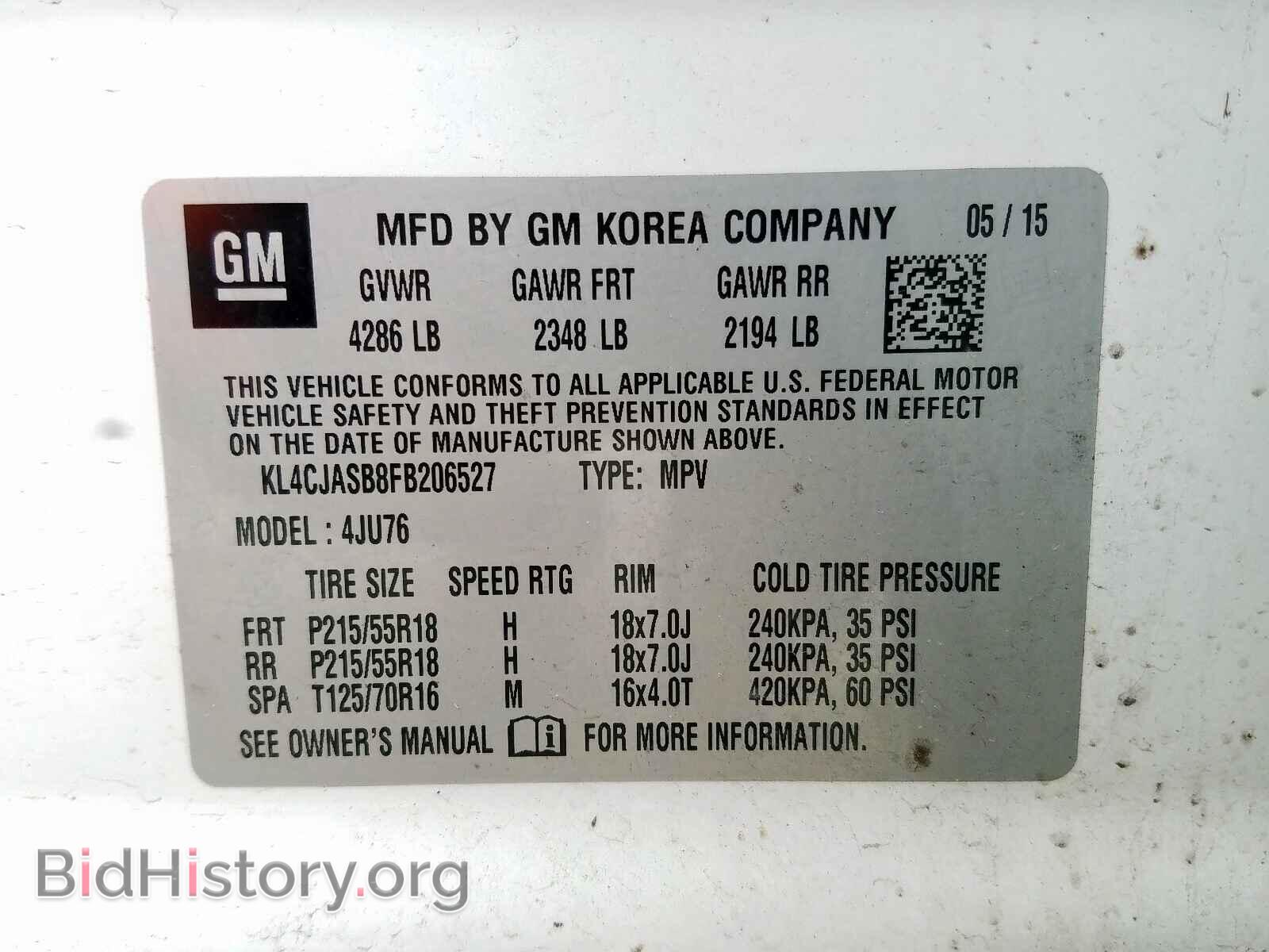 2015 BUICK ENCORE - VIN: KL4CJASB8FB206527 - Photo 10