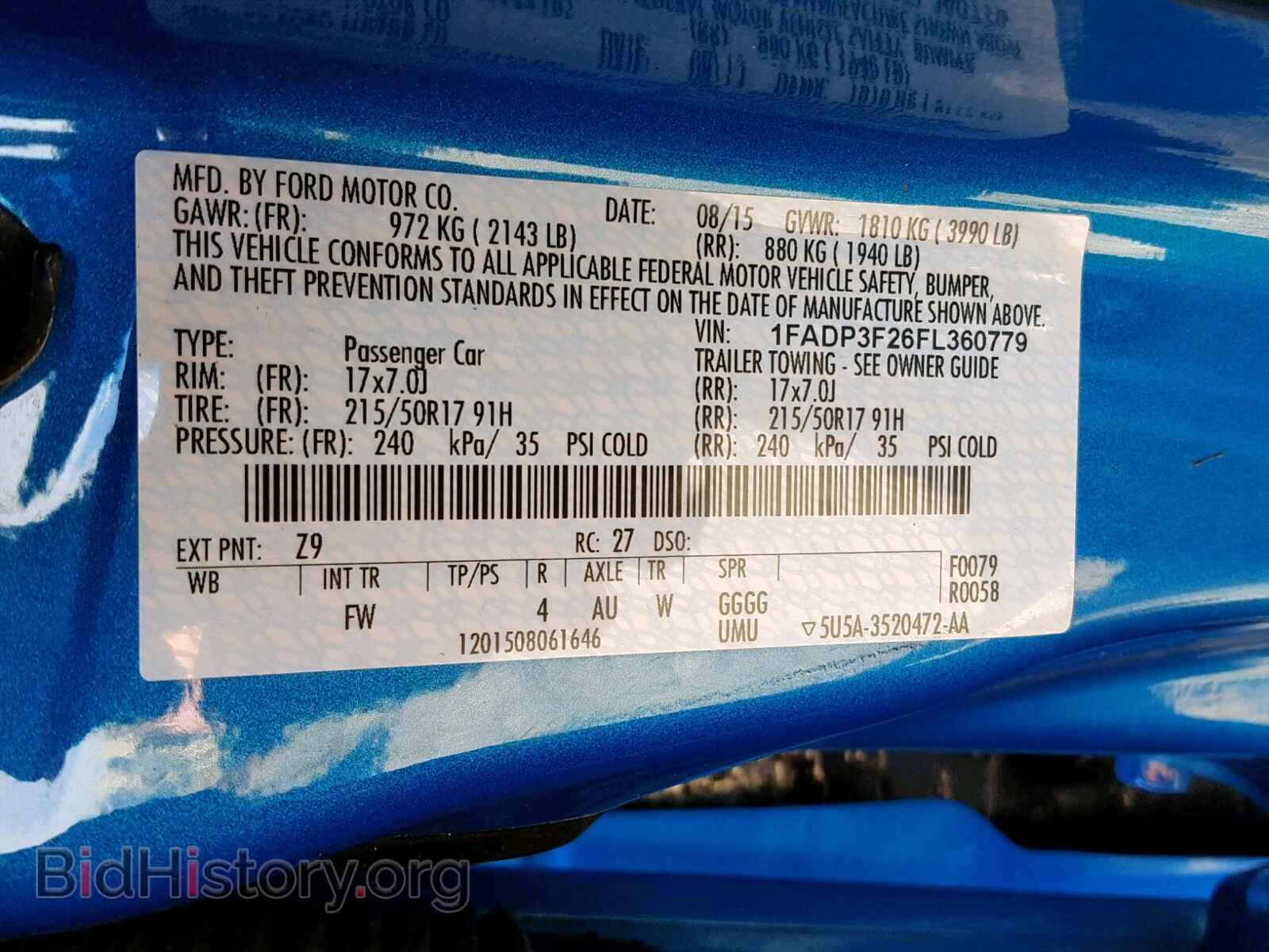 2015 FORD FOCUS SE - VIN: 1FADP3F26FL360779 - Фото 10