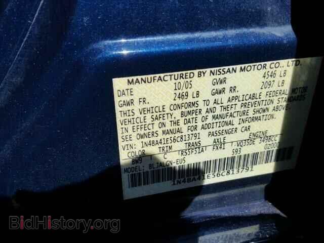 2006 NISSAN MAXIMA - VIN: 1N4BA41E56C813791 - Фото 10