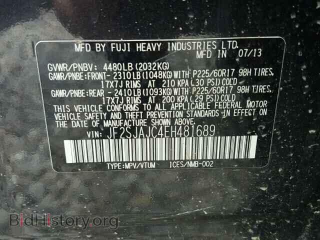 2014 SUBARU FORESTER - VIN: JF2SJAJC4EH481689 - Photo 10