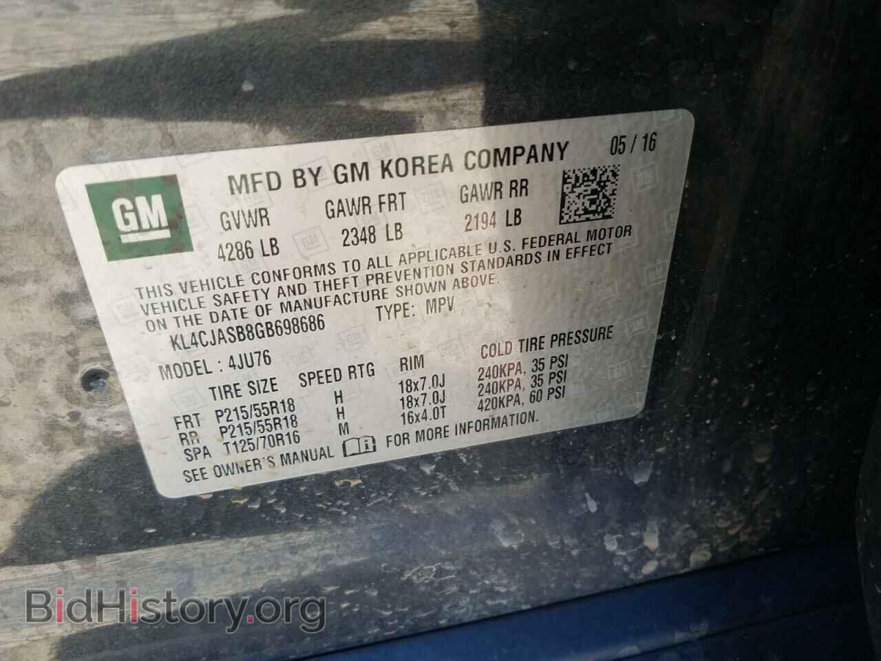 2016 BUICK ENCORE - VIN: KL4CJASB8GB698686 - Photo 10