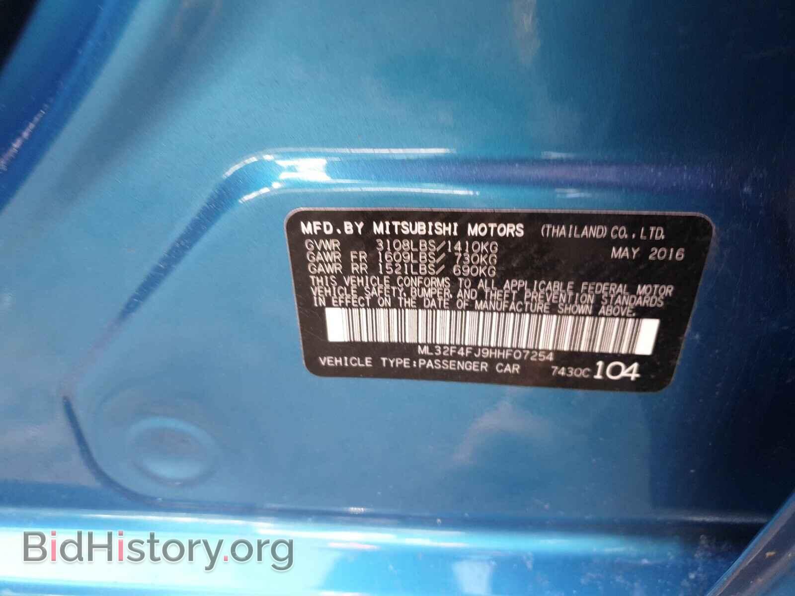 2017 MITSUBISHI MIRAGE - VIN: ML32F4FJ9HHF07254 - Фото 10