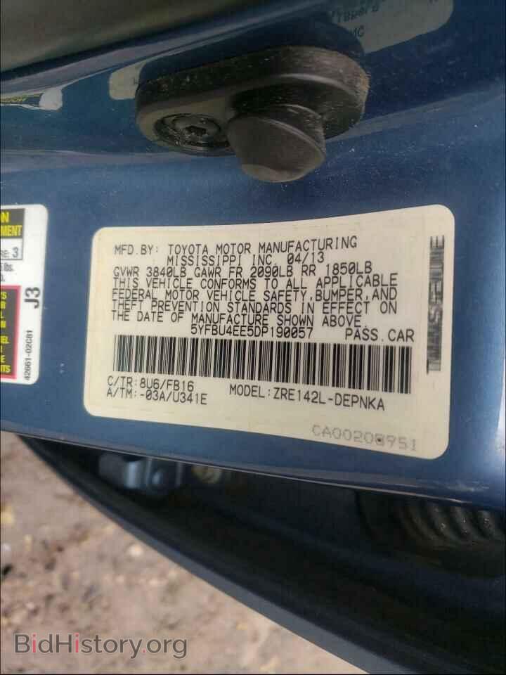 2013 TOYOTA COROLLA - VIN: 5YFBU4EE5DP190057 - Фото 10