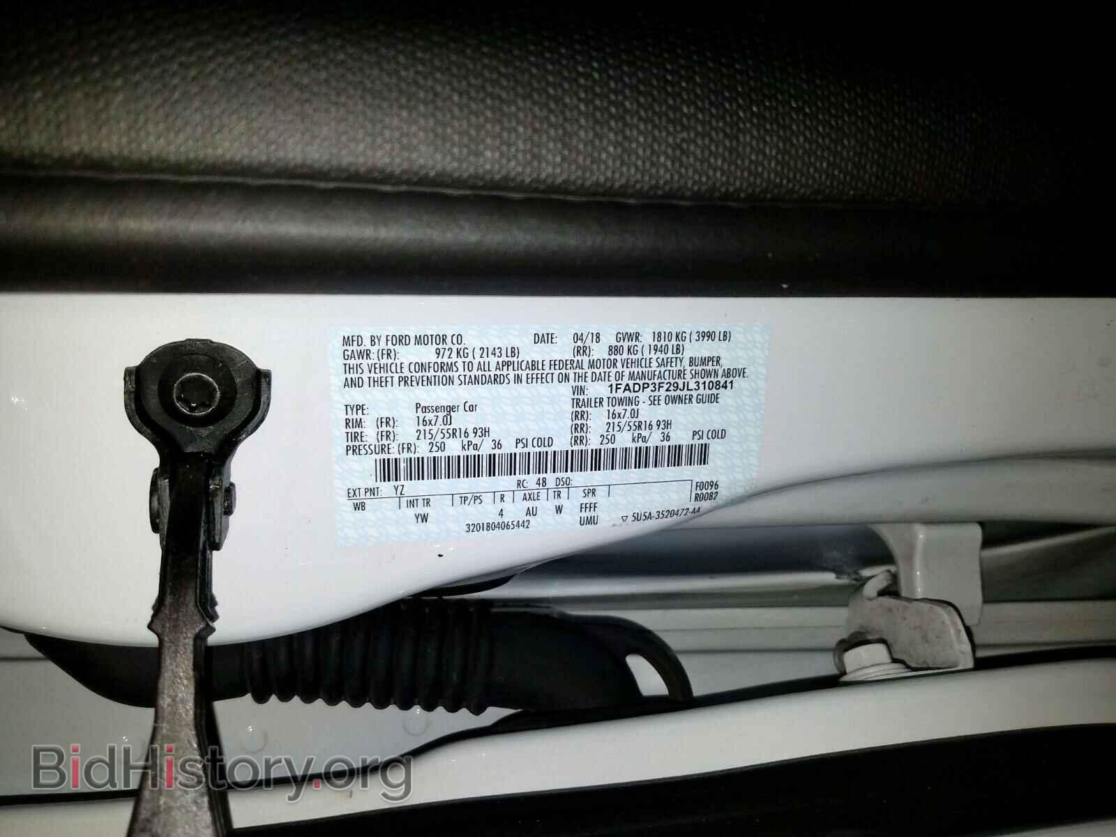 2018 FORD FOCUS - VIN: 1FADP3F29JL310841 - Фото 10