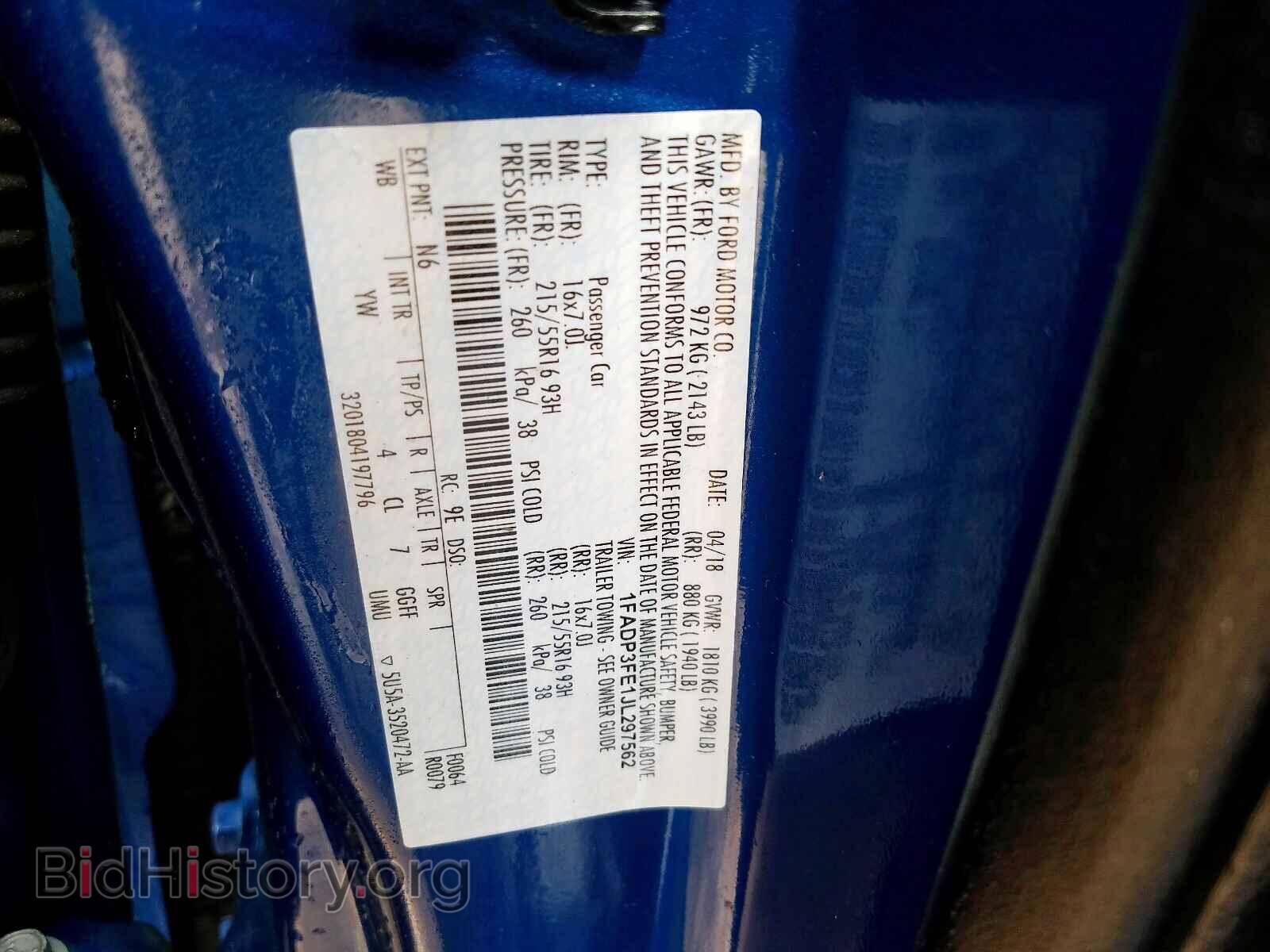 2018 FORD FOCUS - VIN: 1FADP3FE1JL297562 - Фото 10