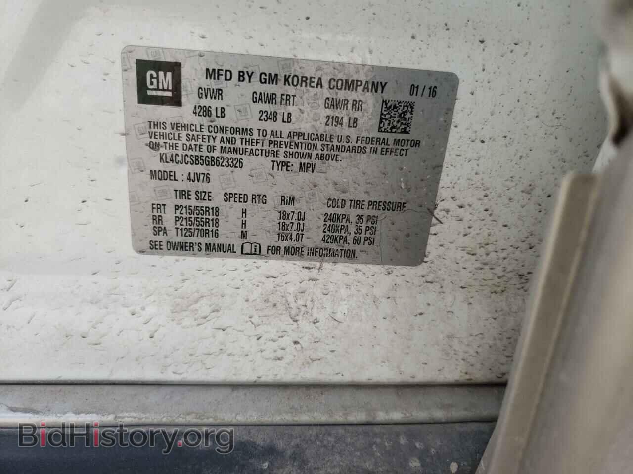2016 BUICK ENCORE - VIN: KL4CJCSB5GB623326 - Фото 10