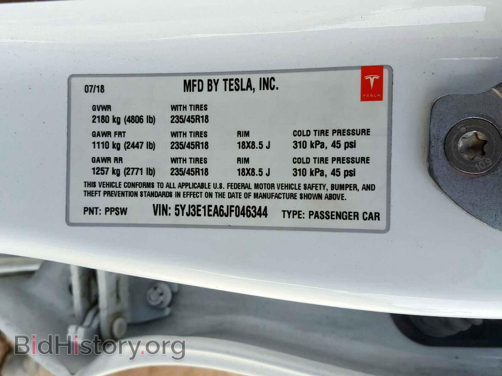 2018 TESLA MODEL 3 - VIN: 5YJ3E1EA6JF046344 - Photo 10