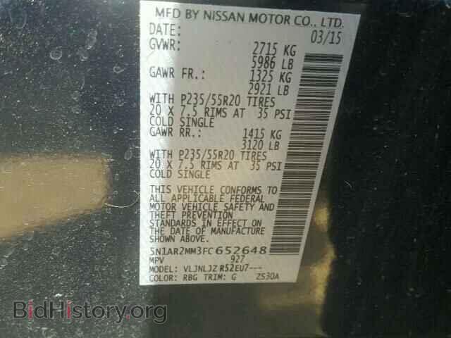 2015 NISSAN PATHFINDER - VIN: 5N1AR2MM3FC652648 - Фото 10