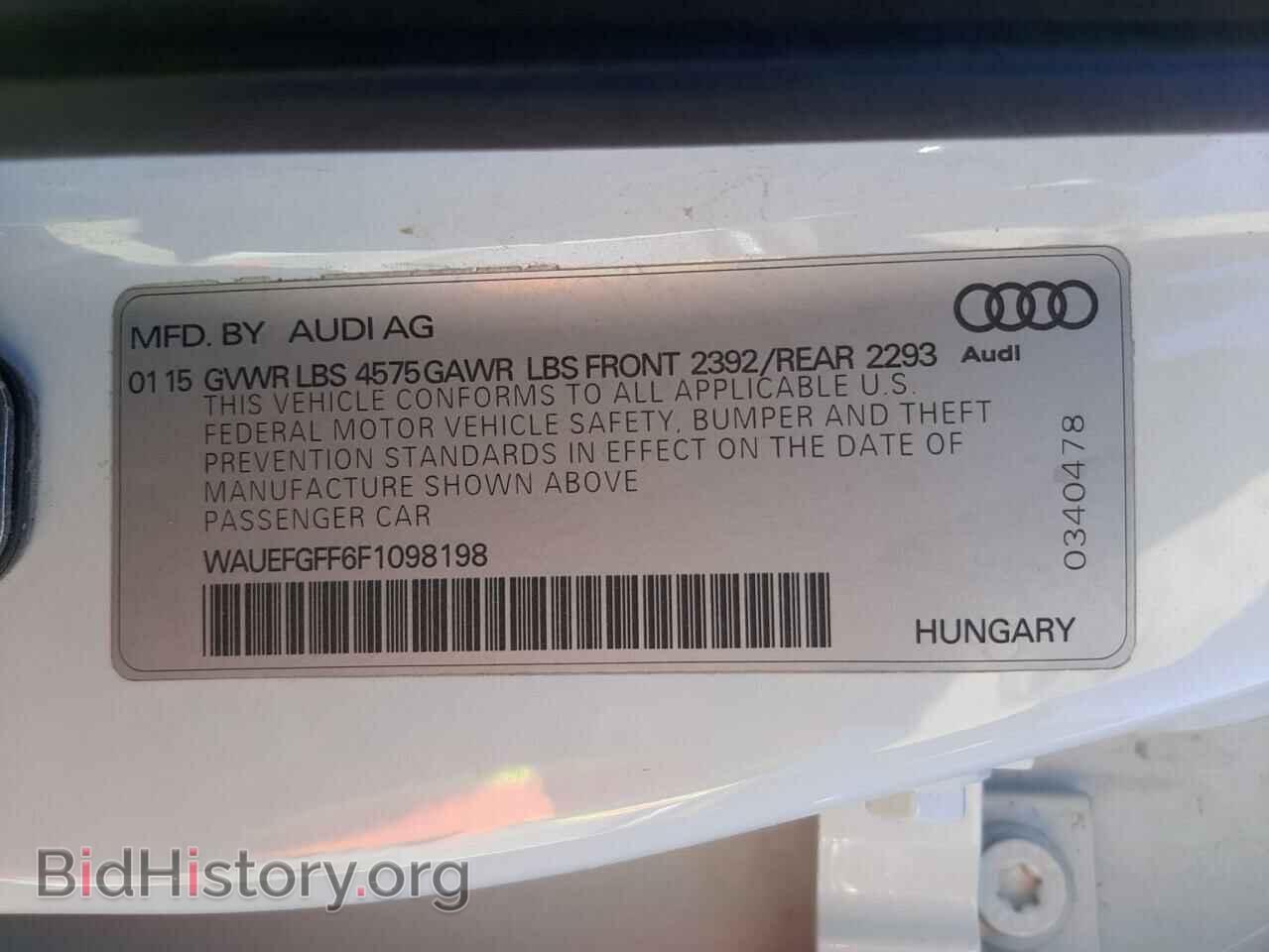 2015 AUDI A3 - VIN: WAUEFGFF6F1098198 - Фото 10