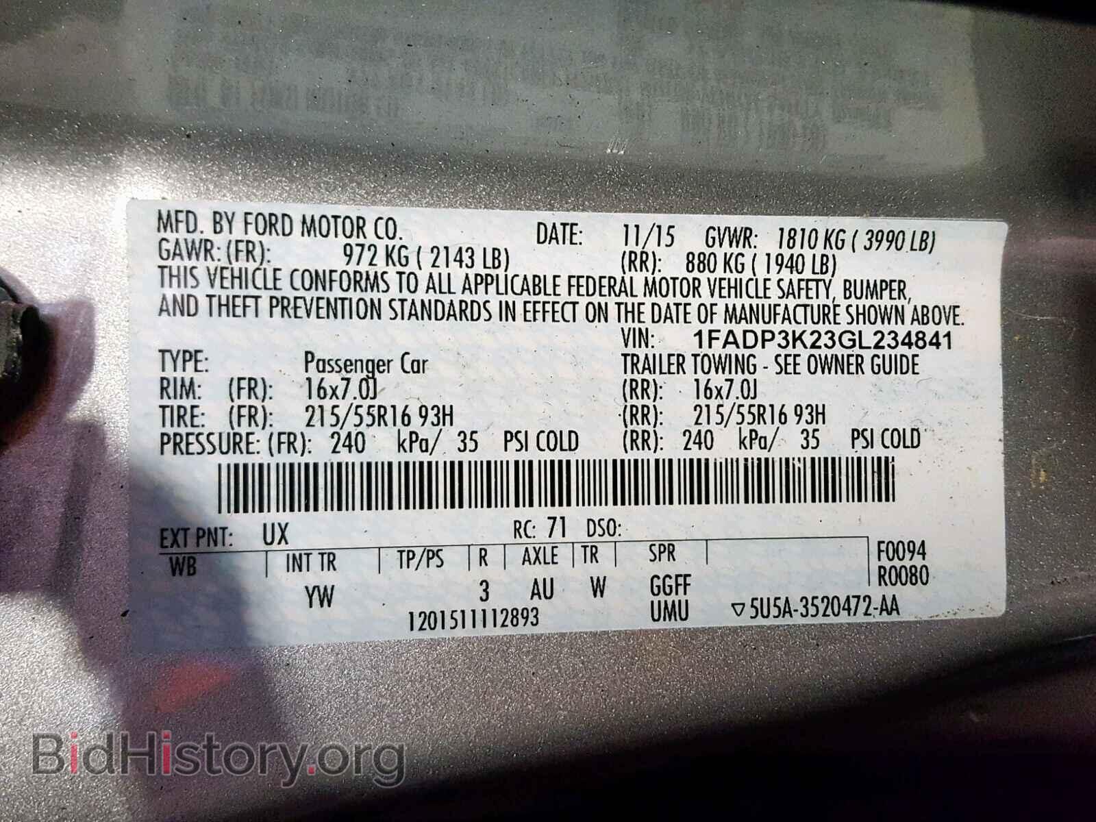 2016 FORD FOCUS SE - VIN: 1FADP3K23GL234841 - Фото 10