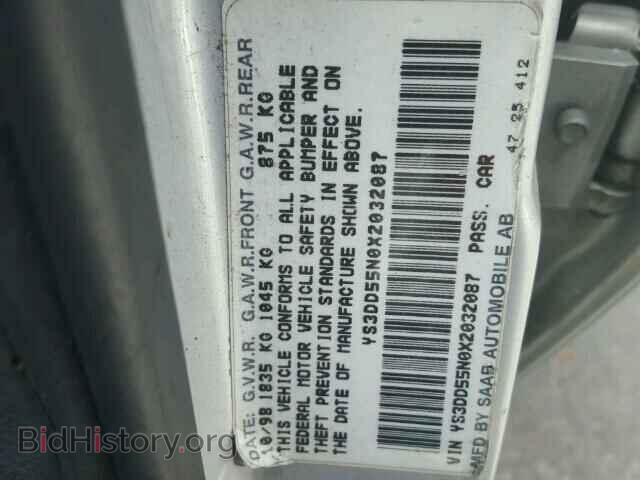1999 SAAB 9 3 - VIN: YS3DD55N0X2032087 - Фото 10