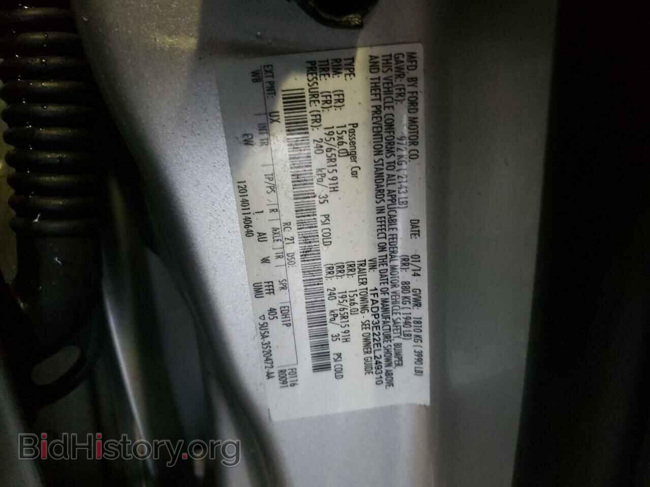 2014 FORD FOCUS - VIN: 1FADP3E22EL249310 - Фото 10