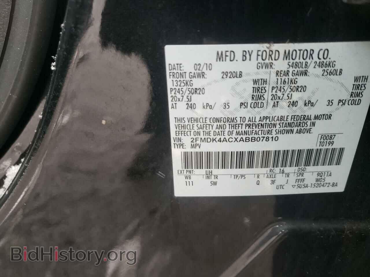 2010 FORD EDGE - VIN: 2FMDK4ACXABB07810 - Фото 10