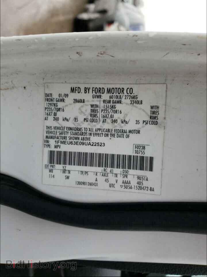 2009 FORD EXPLORER - VIN: 1FMEU63E09UA22523 - Фото 10